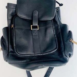 Claire Chase Black Leather Backpack NWOT